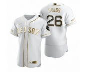 Men's Boston Red Sox #26 Wade Boggs Nike White Authentic Golden Edition Jersey