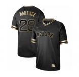 Men's Boston Red Sox #28 J. D. Martinez Authentic Black Gold Fashion Baseball Jersey