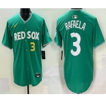 Men's Boston Red Sox #3 Ceddanne Rafaela Name Green 2025 City Connect Limited Jersey