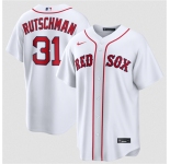 Men's Boston Red Sox #31 Adley Rutschman White Cool Base Stitched Baseball Jersey
