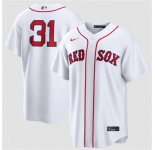 Men's Boston Red Sox #31 Adley Rutschman White No Name Cool Base Stitched Baseball Jersey