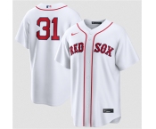Men's Boston Red Sox #31 Adley Rutschman White No Name Cool Base Stitched Baseball Jersey