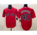 Men's Boston Red Sox #40 Willson Contreras Red Cool Base Stitched Baseball Jersey