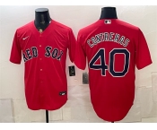 Men's Boston Red Sox #40 Willson Contreras Red Cool Base Stitched Baseball Jersey
