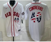Men's Boston Red Sox #40 Willson Contreras White 2026 USA 250 Fourth of July Home Stitched Jersey