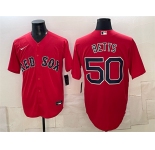 Men's Boston Red Sox #50 Mookie Betts Red Cool Base Stitched Baseball Jersey
