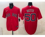 Men's Boston Red Sox #50 Mookie Betts Red Cool Base Stitched Baseball Jersey
