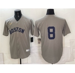 Men's Boston Red Sox #8 Carl Yastrzemski Grey Cooperstown Collection Limited Stitched Baseball Jersey