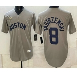 Men's Boston Red Sox #8 Carl Yastrzemski Grey Cooperstown Collection Limited Stitched Jersey