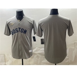 Men's Boston Red Sox Blank Gray Cooperstown Collection Limited Stitched Baseball Jersey