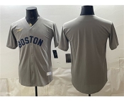 Men's Boston Red Sox Blank Gray Cooperstown Collection Limited Stitched Baseball Jersey