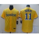 Men's Nike Boston Red Sox #11 Rafael Devers Gold 2021 City Connect Flex Base Authentic Collection Jersey