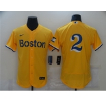 Men's Nike Boston Red Sox #2 Xander Bogaerts Gold Flex Base Authentic Collection MLB Jersey