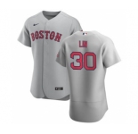 Men's Nike Boston Red Sox #30 Tzu-Wei Lin Gray Road 2020 Authentic Team Baseball Jersey