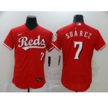 Men Cincinnati Reds #7 Eugenio Suarez Nike Red Authentic 2020 Alternate Jersey