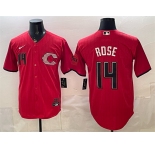 Men's Cincinnati Reds #14 Pete Rose Red 2026 City Connect Stadium Stitched Baseball Jersey