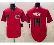 Men's Cincinnati Reds #14 Pete Rose Red 2026 City Connect Stadium Stitched Baseball Jersey