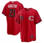 Men's Cincinnati Reds #21 Hunter Greene Red 2026 City Connect Stadium Stitched Baseball Jersey