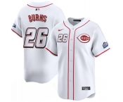 Men's Cincinnati Reds #26 Chase Burns White 2025 Speedway Classic Home Limited Stitched Baseball Jersey