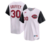 Men's Cincinnati Reds #30 Ken Griffey Jr. White Cooperstown Collection Limited Stitched Baseball Jersey