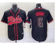 Men's Cincinnati Reds #6 Jonathan India Black 2023 City Connect With Patch Stitched Jersey