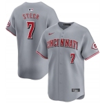 Men's Cincinnati Reds #7 Spencer Steer Gray Away Limited Stitched Baseball Jersey