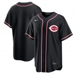 Men's Cincinnati Reds Blank Black Out Stitched Baseball Jersey