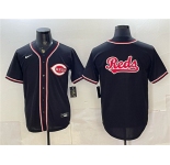 Men's Cincinnati Reds Team Big Logo 2026 Fashion Replica Black Out Stitched Baseball Jersey