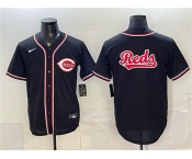 Men's Cincinnati Reds Team Big Logo 2026 Fashion Replica Black Out Stitched Baseball Jersey