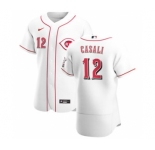 Men's Nike Cincinnati Reds #12 Curt Casali White Home 2020 Authentic Player Baseball Jersey