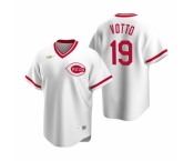 Men's Nike Cincinnati Reds #19 Joey Votto White Cooperstown Collection Home Stitched Baseball Jersey