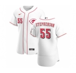 Men's Nike Cincinnati Reds #55 Robert Stephenson White Home 2020 Authentic Player Baseball Jersey