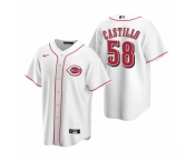 Men's Nike Cincinnati Reds #58 Luis Castillo White Home Stitched Baseball Jersey