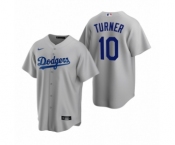 Los Angeles Dodgers #10 Justin Turner Nike Gray Replica Alternate Jersey