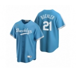 Los Angeles Dodgers #21 Walker Buehler Nike Light Blue Cooperstown Collection Alternate Jersey