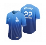 Los Angeles Dodgers #22 Clayton Kershaw Royal Fade Nike Jersey