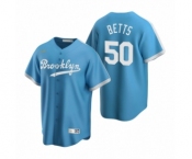 Los Angeles Dodgers #50 Mookie Betts Nike Light Blue Cooperstown Collection Alternate Jersey