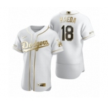 Men Los Angeles Dodgers #18 Kenta Maeda Nike White Authentic Golden Edition Jersey