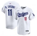 Men's Los Angeles Dodgers #11 Roki Sasaki White 2025 Home Limited Stitched Baseball Jersey