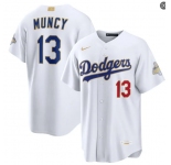 Men's Los Angeles Dodgers #13 Max Muncy Nike 2026 White Gold Collection Stadium Limited Jersey