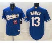 Men's Los Angeles Dodgers #13 Max Muncy Royal 2026 Alternate Gold Collection Stadium Stitched Baseball Jersey