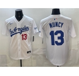 Men's Los Angeles Dodgers #13 Max Muncy White Alternate Stadium Stitched Baseball Jersey