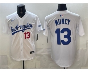 Men's Los Angeles Dodgers #13 Max Muncy White Alternate Stadium Stitched Baseball Jersey