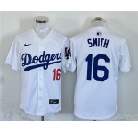 Men's Los Angeles Dodgers #16 Will Smith White Home Limited Stitched Baseball Jersey