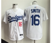 Men's Los Angeles Dodgers #16 Will Smith White Home Limited Stitched Baseball Jersey
