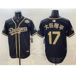 Men's Los Angeles Dodgers #17 大谷翔平 Black Military Appreciation Game Day Stitched Baseball Jersey