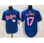 Men's Los Angeles Dodgers #17 大谷翔平 Royal 2025 Hello Kitty Vapor Limited Stitched Baseball Jersey