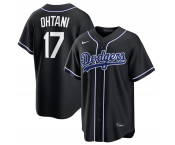 Men's Los Angeles Dodgers #17 Shohei Ohtani 2026 Black Out Stitched Baseball Jersey