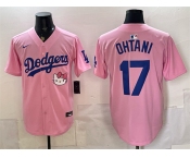 Men's Los Angeles Dodgers #17 Shohei Ohtani Pink 2025 Hello Kitty Vapor Limited Stitched Baseball Jersey