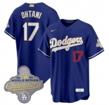 Men's Los Angeles Dodgers #17 Shohei Ohtani Royal 2026 Alternate Gold Collection Stadium Stitched Baseball Jersey